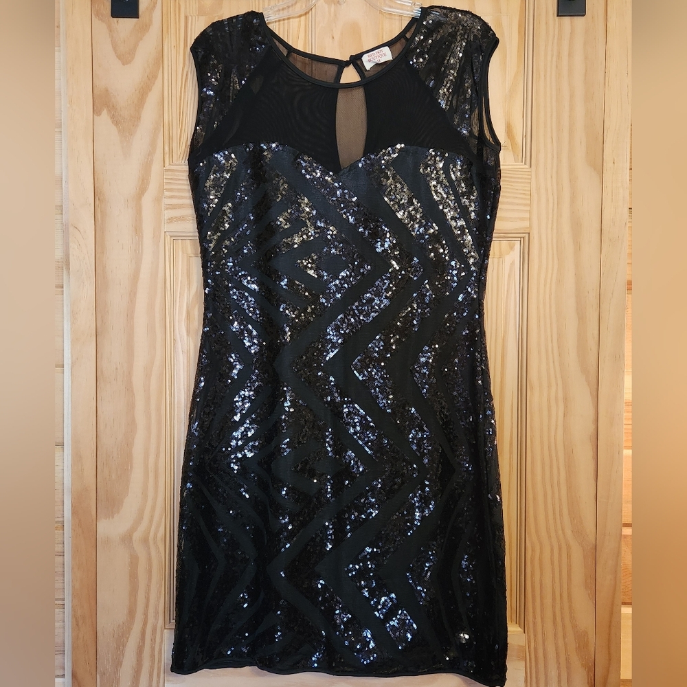Black Sequin Formal Short Dress